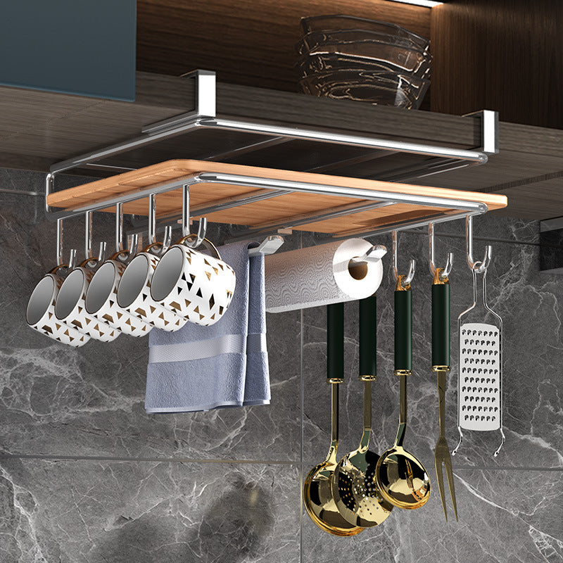 Étagère Cuisine chrome remplie
