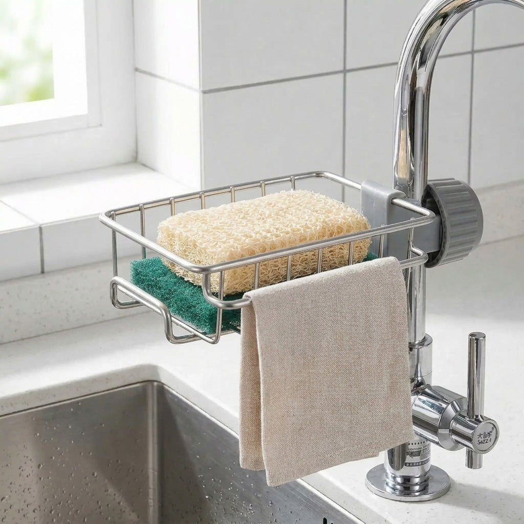 Porte éponge évier Driponge - Avec support à chiffon