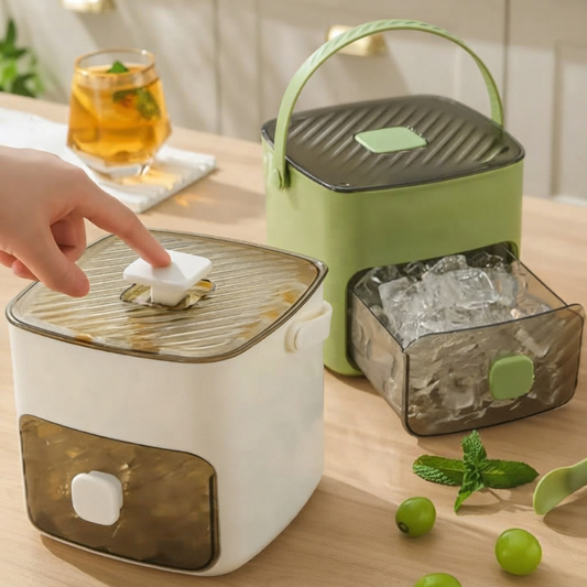 Bac à glaçons vert et blanc sur une table