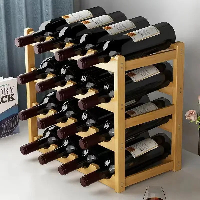 Casier a bouteille 16 emplacements bois clair