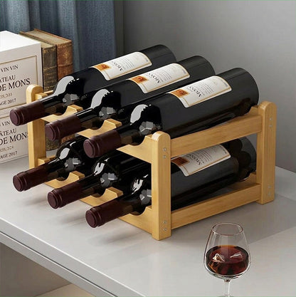 Casier a bouteille 6 emplacements bois clair