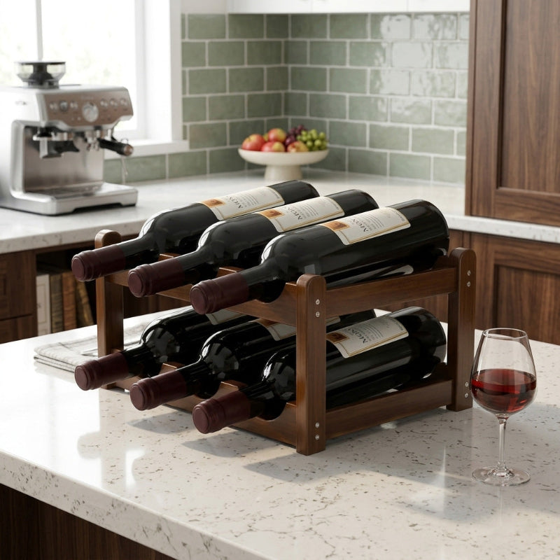 Casier a bouteille de 6 emplacements sur le comptoir