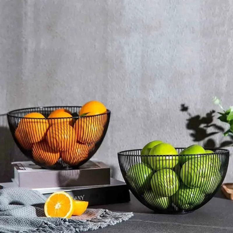 2 Corbeille fruits rempli d'oranges et de pommes