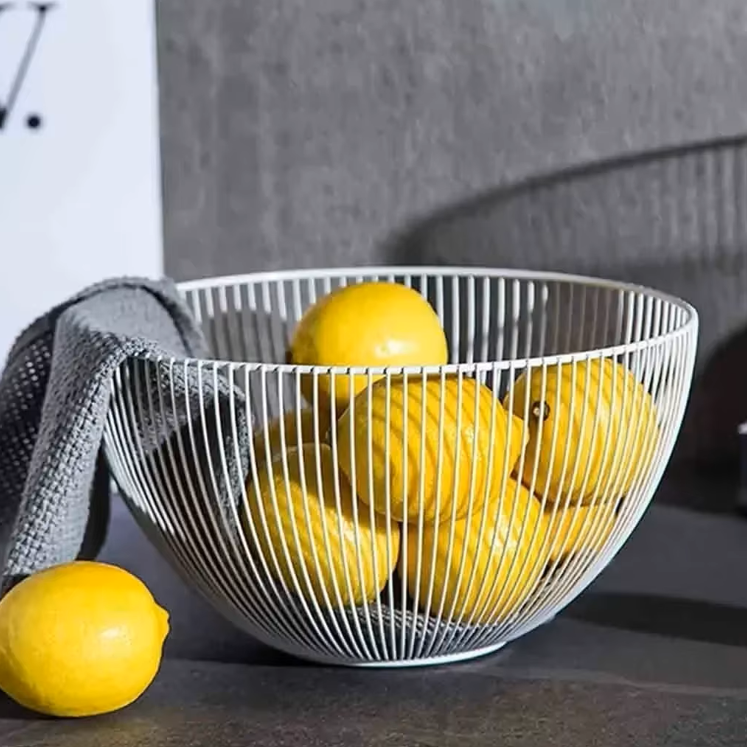 Corbeille fruits blanche rempli de citrons