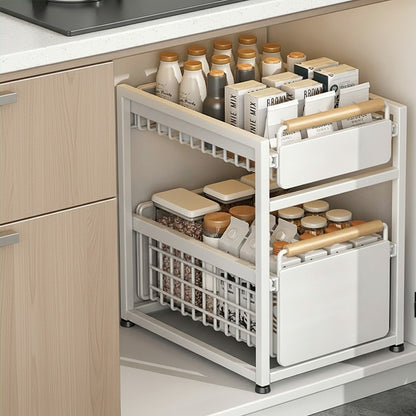 Coulissant Tiroir Cuisine SmoothDesign 2 Tiroir - Blanc G