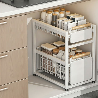 Coulissant Tiroir Cuisine SmoothDesign 2 Tiroir - Blanc M