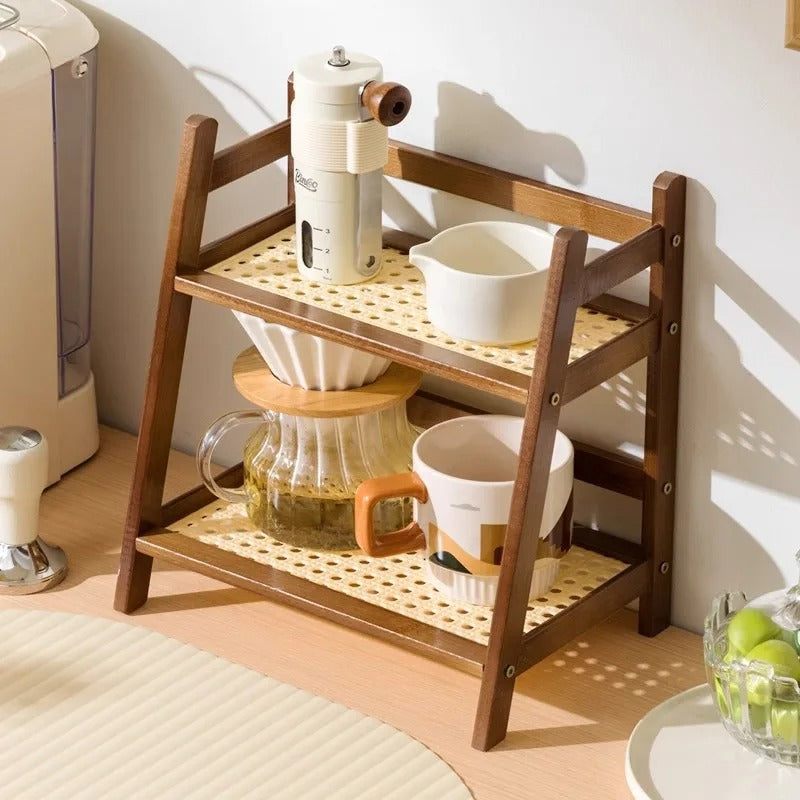 Etagere Bois Cuisine Ruvéa - bois foncé