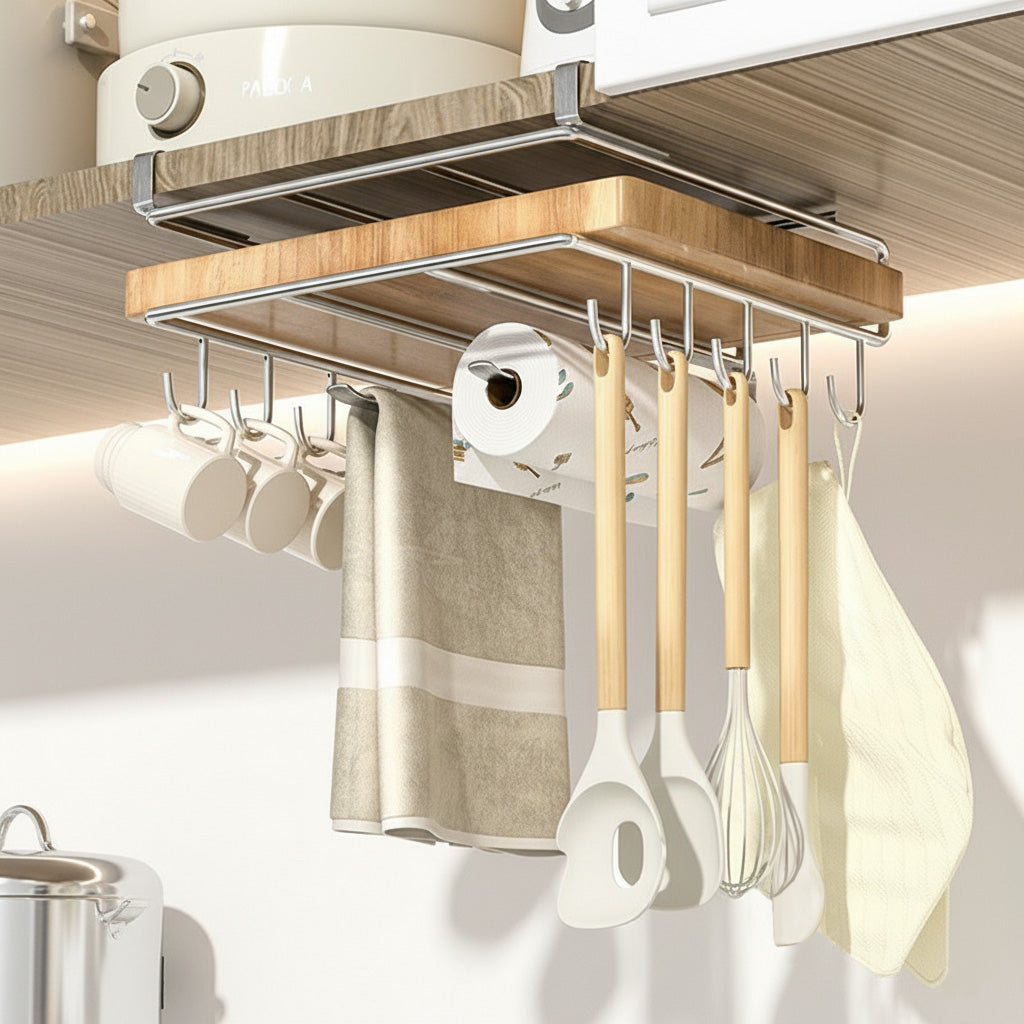 Étagère Cuisine chrome crochets extérieur