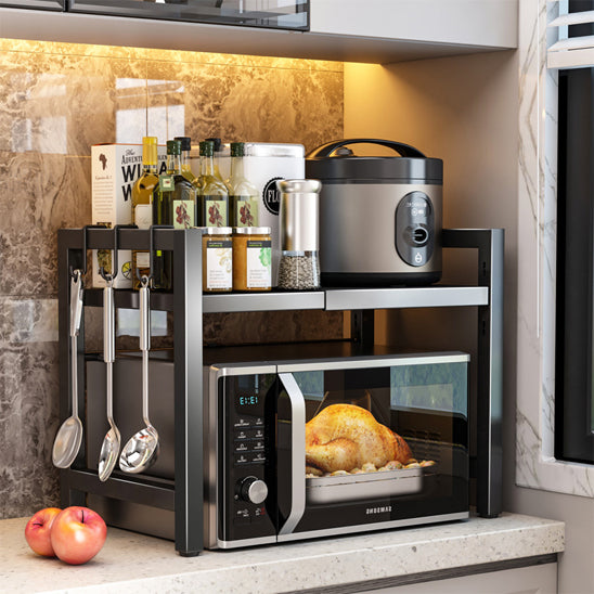 Etagere Cuisine micro-onde plein et arrangements