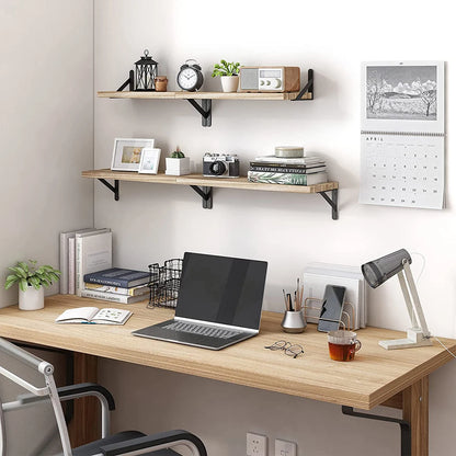 Étagère Murale Bois  au-dessus du bureau