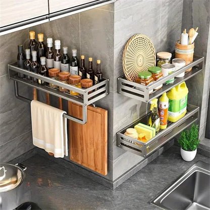 Etagere Murale Cuisine en Coin avec Support de Torchon et Simple