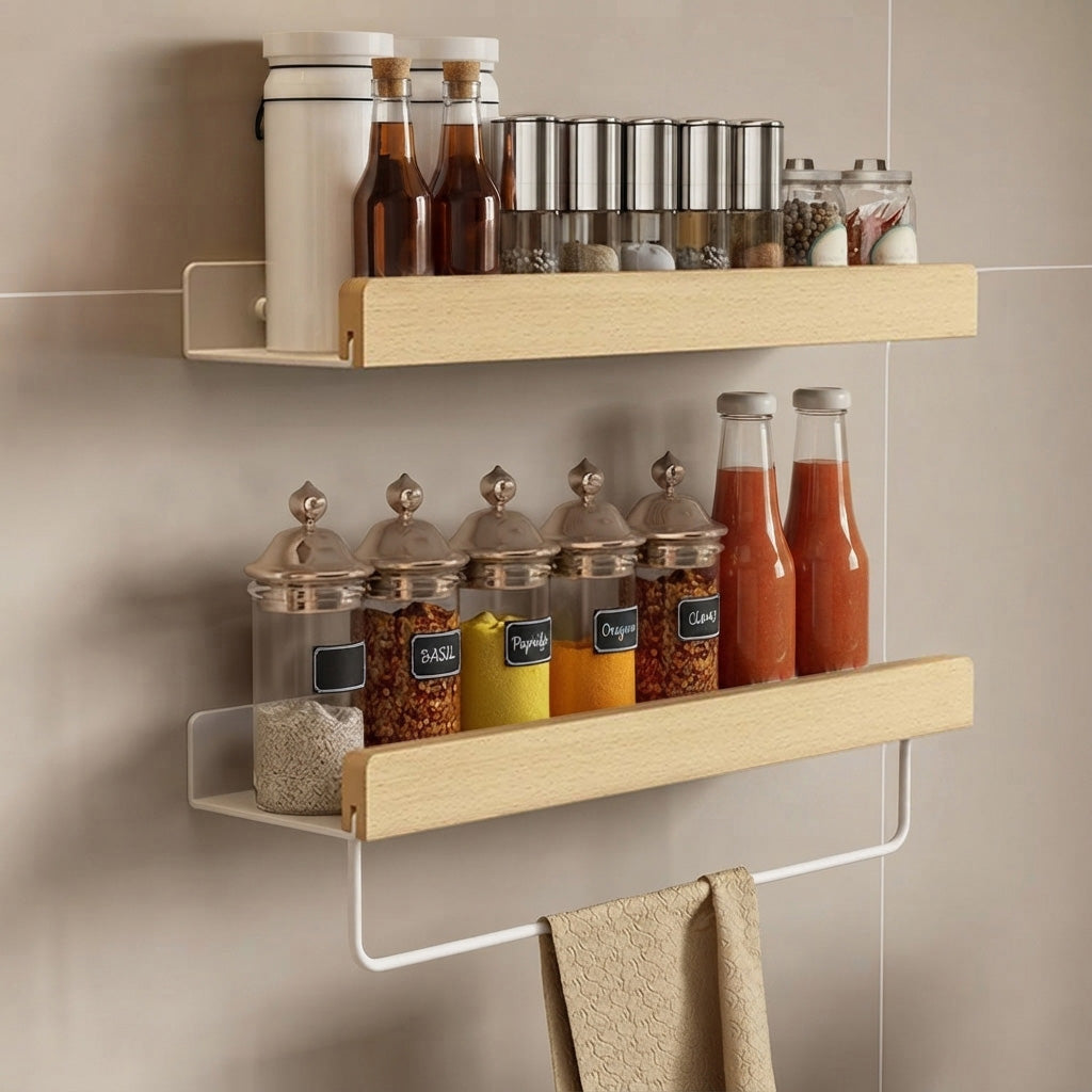 Etagere Murale rempli de condiments
