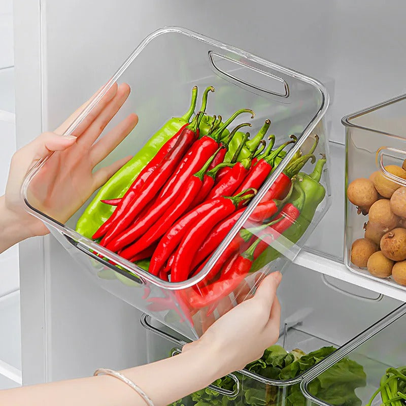 Organisateur frigo rempli de piments