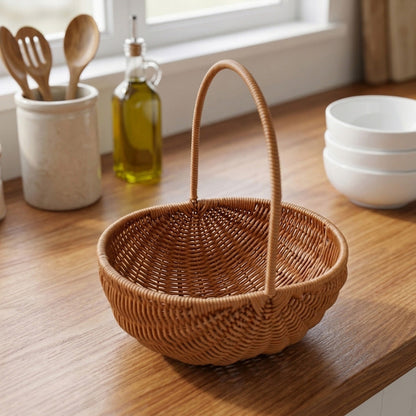 Panier osier rangement rond vide