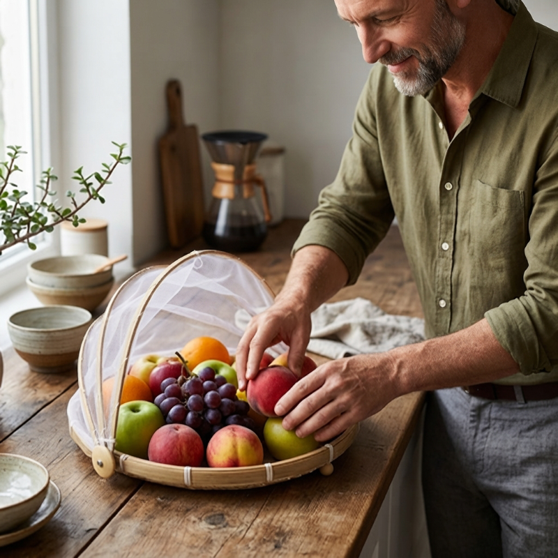 un homme rempli de fruits le Panier a fruit
