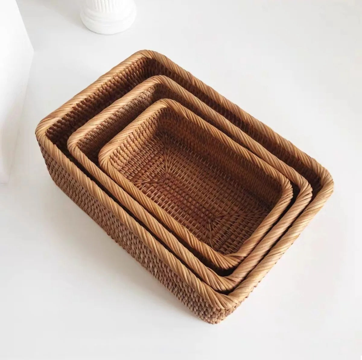 Panier de rangement 3 tailles empilés
