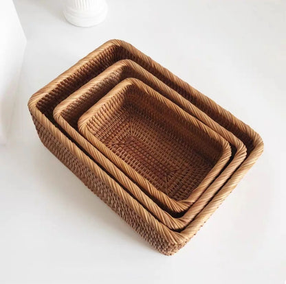 Panier de rangement 3 tailles empilés