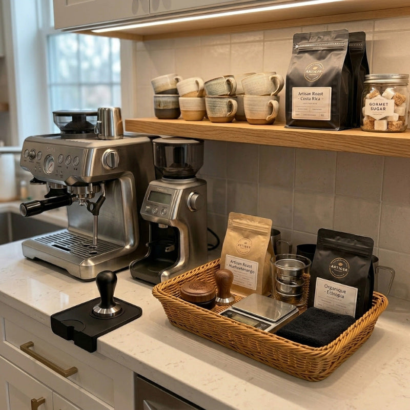 Panier osier organisation du coin café