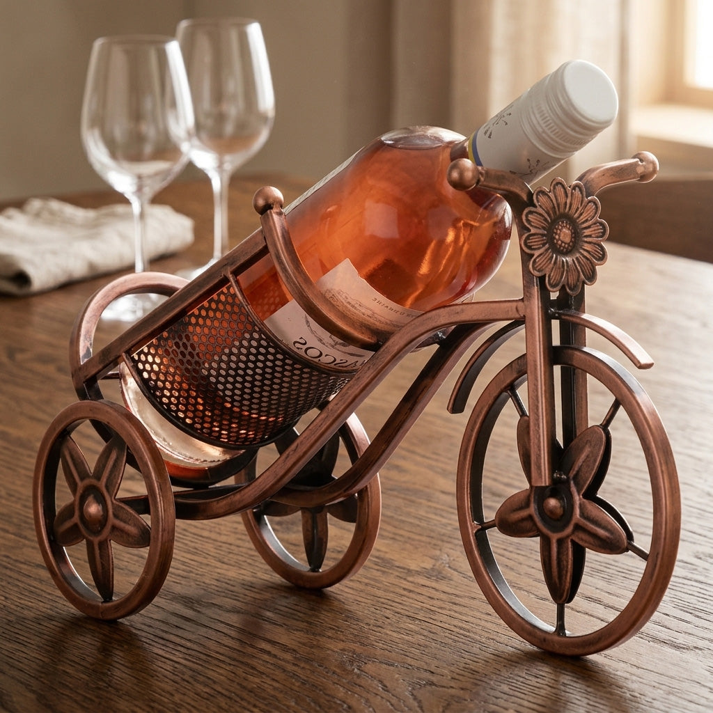 Porte bouteille vin rempli sur une belle table