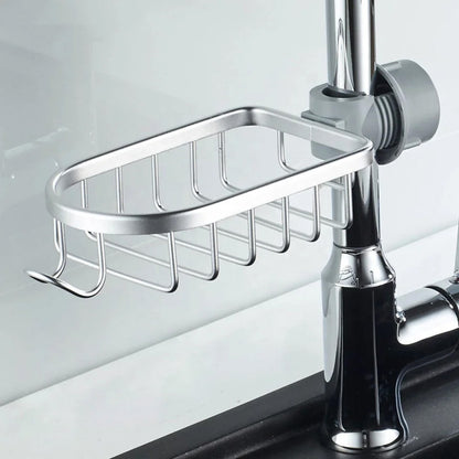 Porte eponge evier argent suspendu