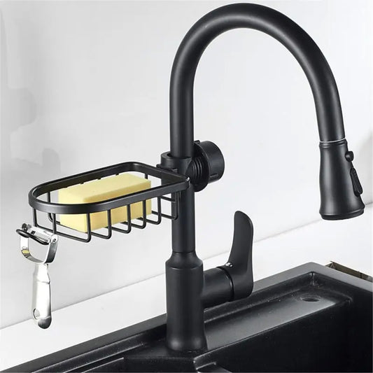 Porte eponge evier suspendu support éponge savon outil noir