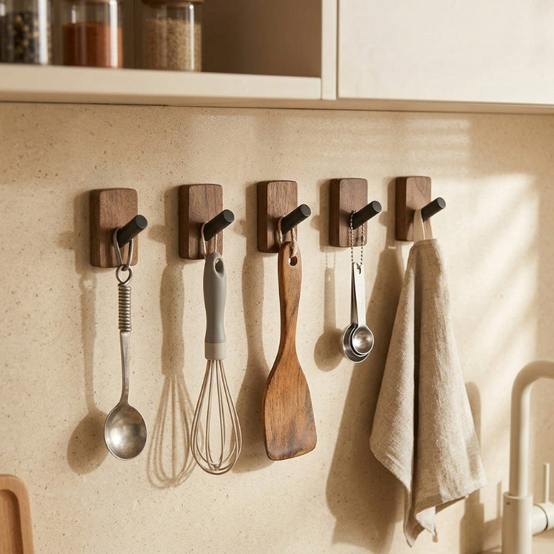 Porte torchon cuisine en ligne avec des ustensiles de cuisine
