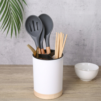Pot ustensiles cuisine blanc