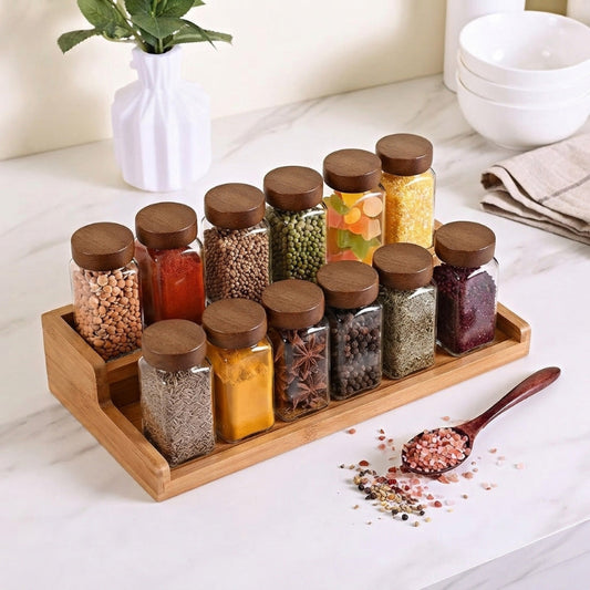 Pot a epice avec 12 pots sur un présentoir