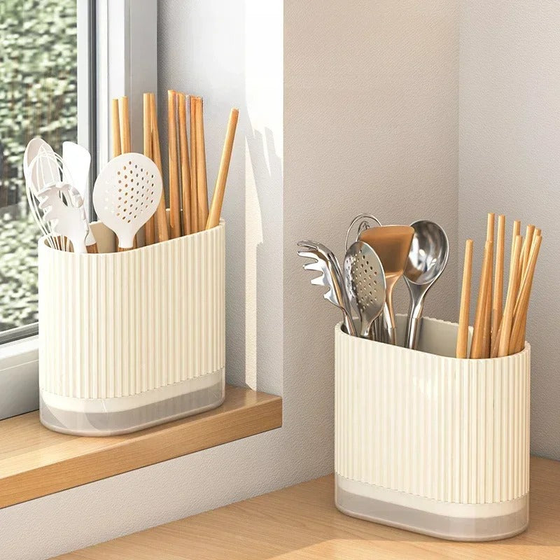 Pot a ustensile blanc