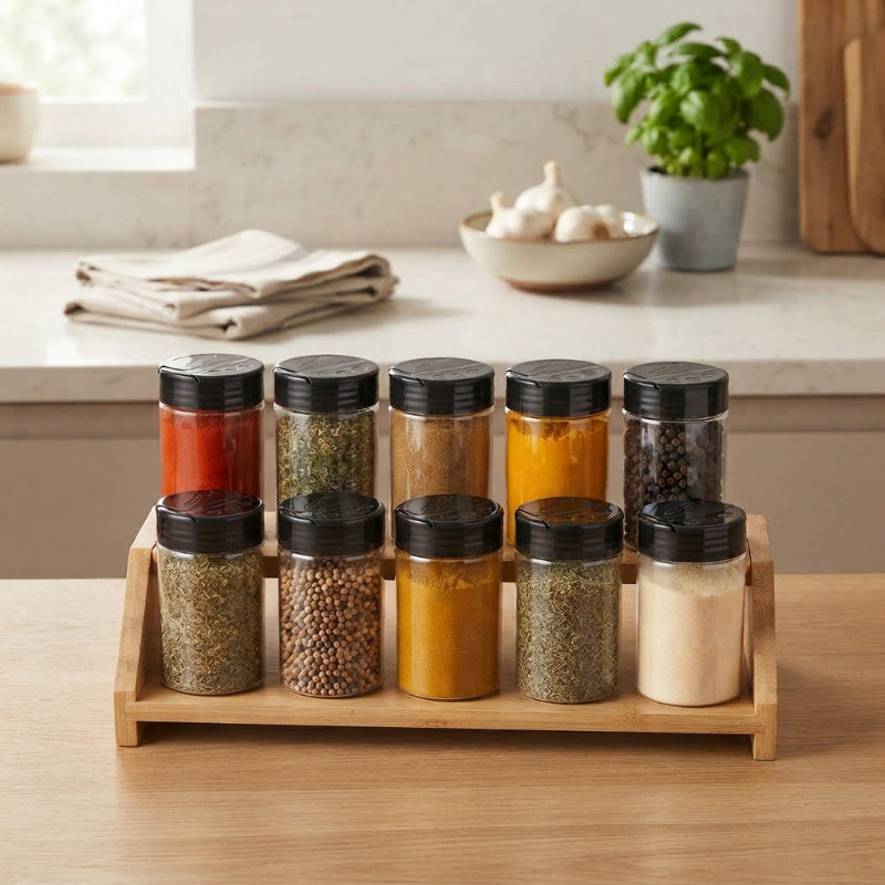 Pots à épices vu de face