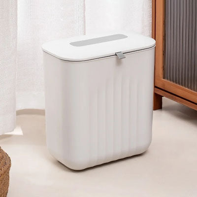 Poubelle de Cuisine 11L Blanc sur le sol