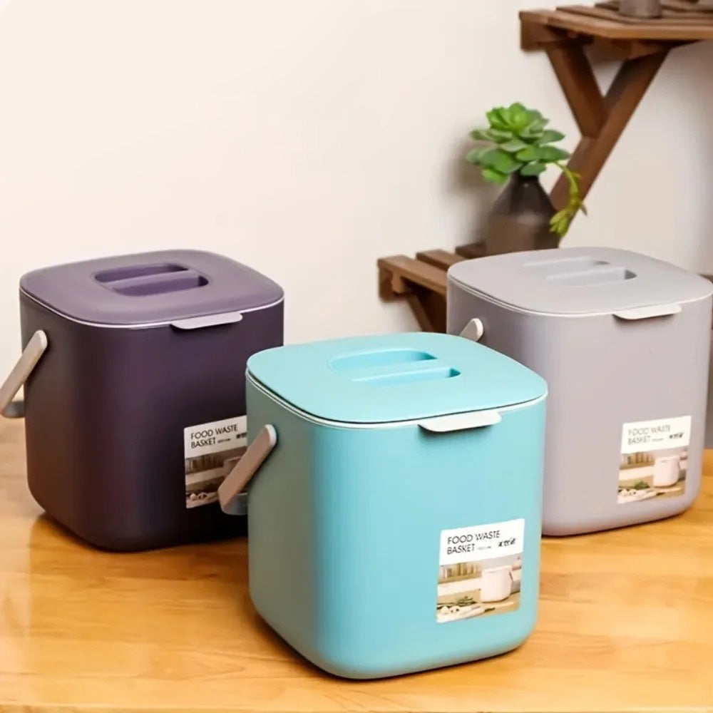 Poubelle à Compost 4L Ecoovy - 3 couleurs sur le comptoir