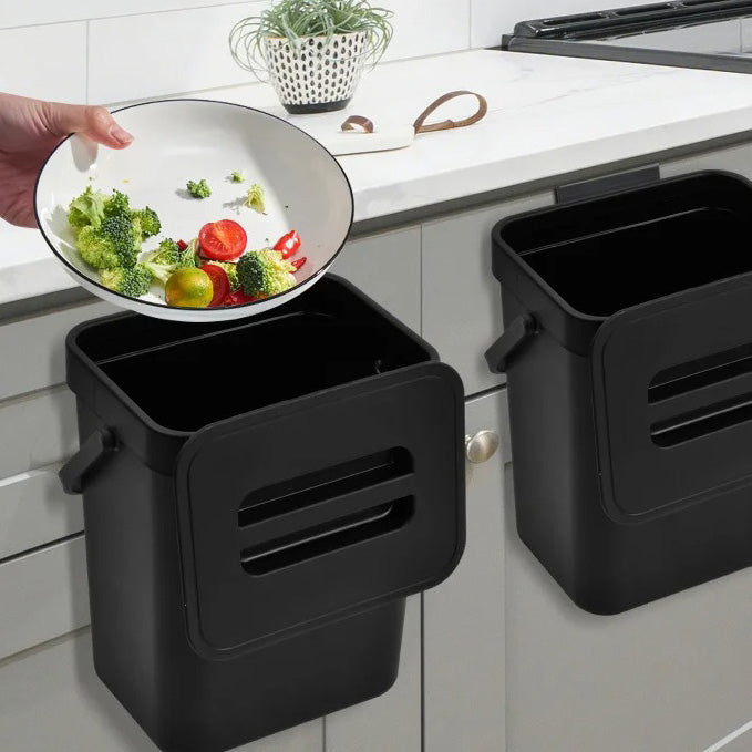 Poubelle sous evier 5L Noire double