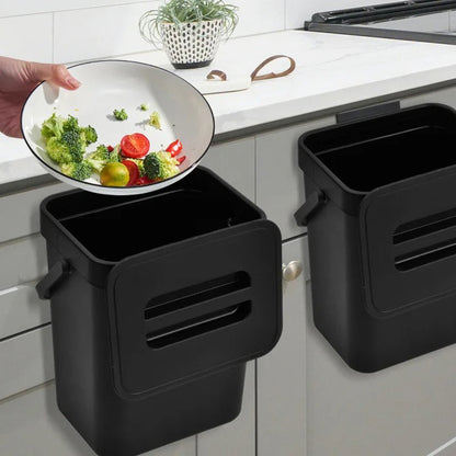 Poubelle sous evier 5L Noire double