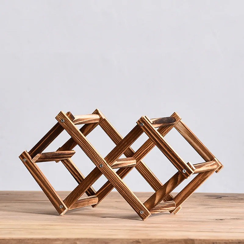 Range bouteille bois fonce