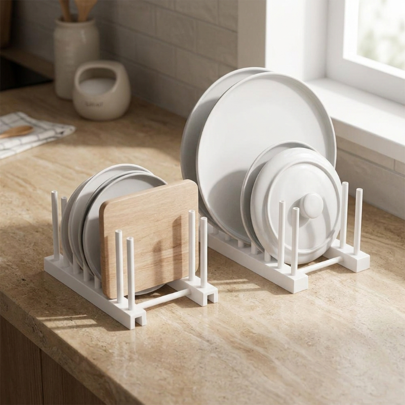 Petit et grand range assiette blanc