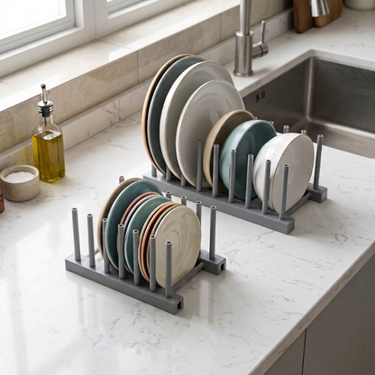 Petit et grand range assiette gris