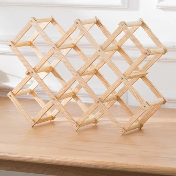 Range bouteille à 10 places en bois clair