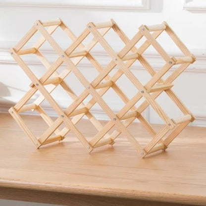 Range bouteille à 10 places en bois clair