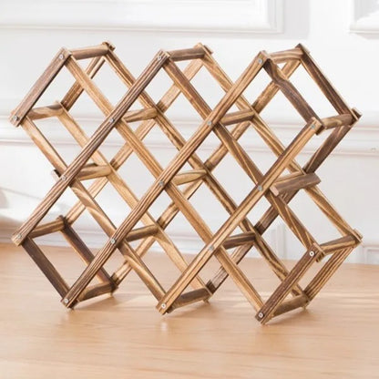 Range bouteille à 10 places en bois foncé