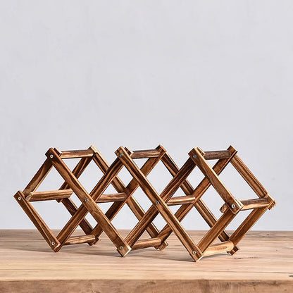 Range bouteille à 5 places bois foncé