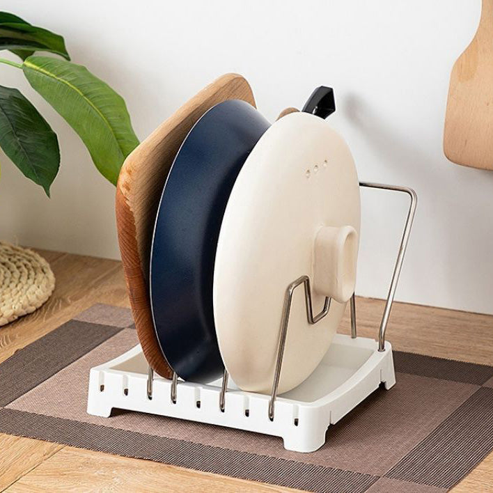 Range couvercle PoêlesOrganizer - Blanc sur comptoir