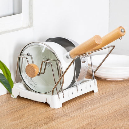 Range couvercle PoêlesOrganizer - Support de queues poêles