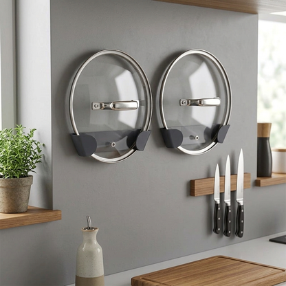 Rangement couvercle casserole en 1 morceau sur le mur