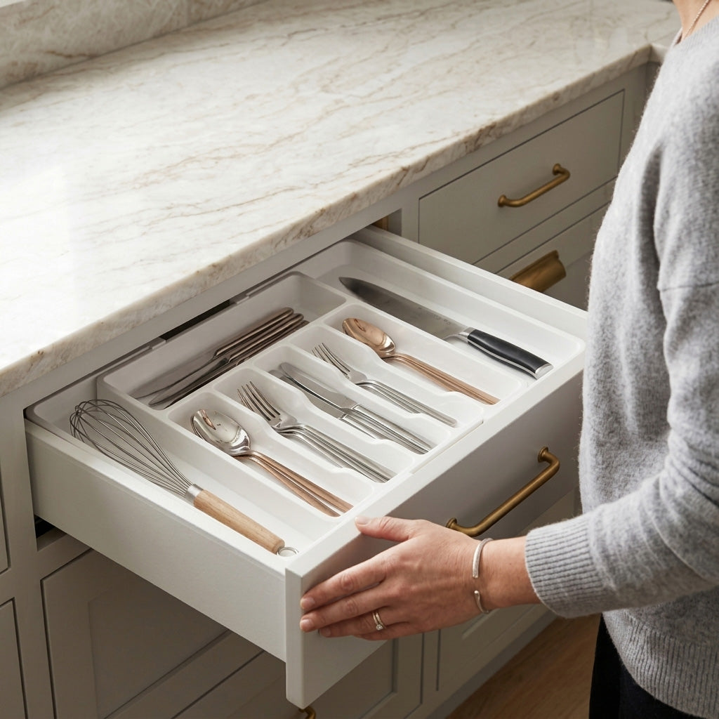 Rangement pour couverts blanc