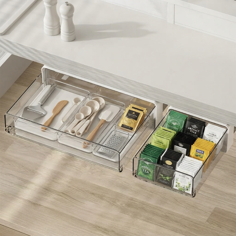 2 tailles de Tiroir coulissant suspendu rempli de thés