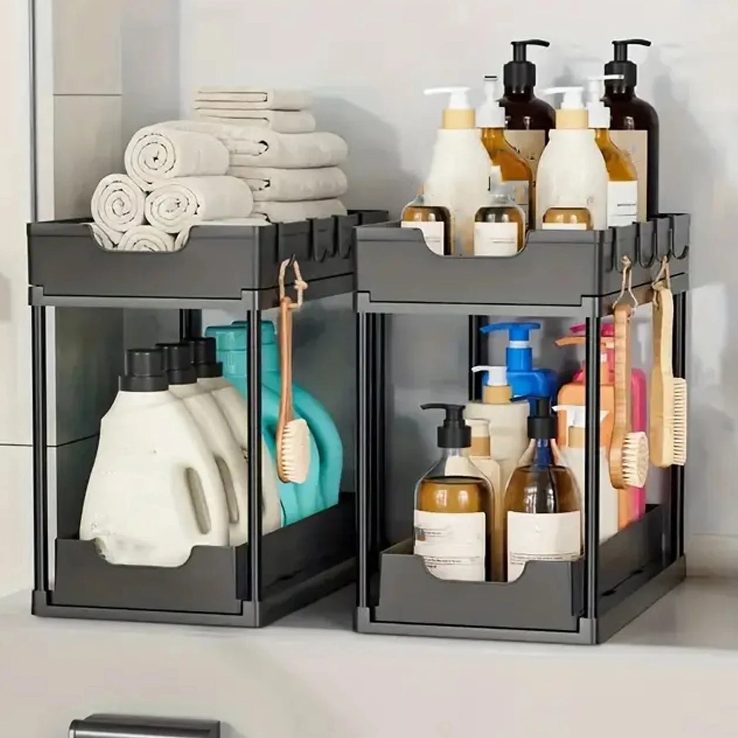 Tiroir Coulissant Sous Evier DuoSlid - Noir