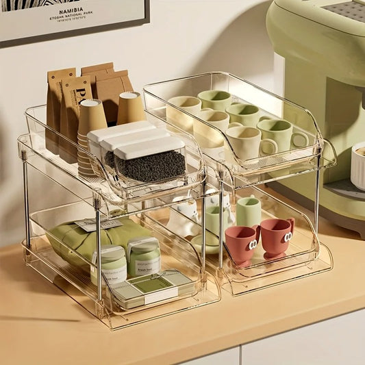 Tiroir coulissant sous evier sur comptoir espace café