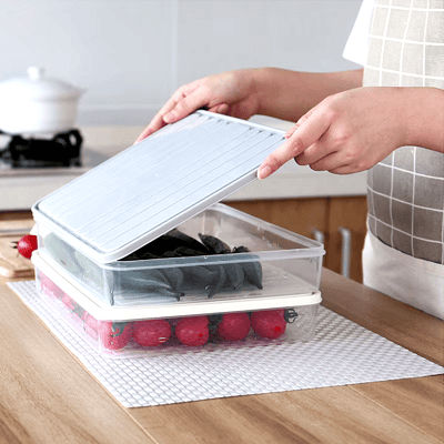 Boîte de rangement - FoodSaverBox™ - Carré gris - Cuisine Optimisée - Conservation Nourriture