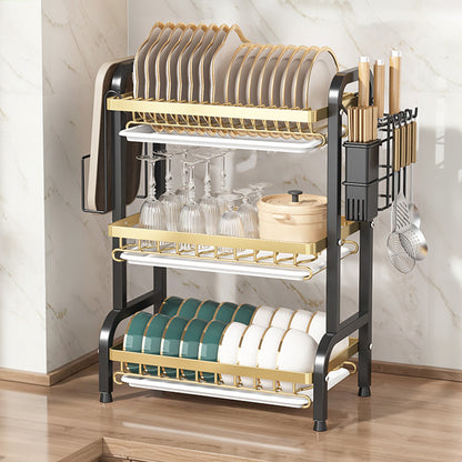 Égouttoir 3 niveaux variant noir et or